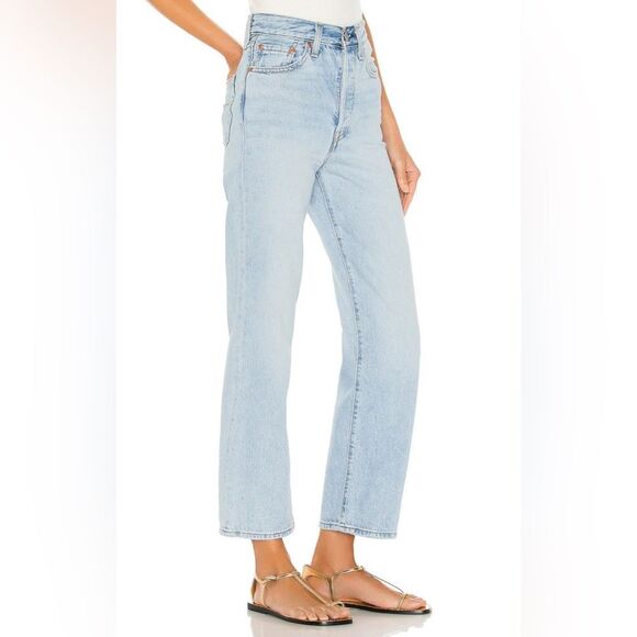 LEVI’S Premium Ribcage Straight Ankle Jeans in Middle Road Size 26 - Picture 3 of 16